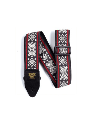 ERNIE BALL 4669 JACQUARD Blackjack Red Black Kaiš za gitaru ERNIE BALL 4669 JACQUARD Blackjack Red Black Kaiš za gitaru