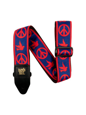 ERNIE BALL 4698 JACQUARD Peace Love Dove Red/Blue Kaiš za gitaru