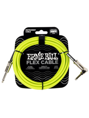 ERNIE BALL 6465 FLEX STRAIGHT / ANGLE Green 3m Instrumentalni kabl