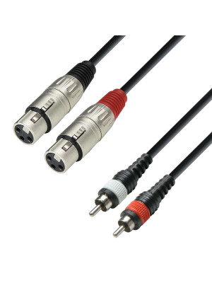 ADAM HALL KTFC0300 2 X XLRF 2X RCA 3m Audio kabl