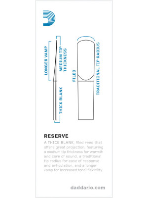DADDARIO DER05305 RESERVE Classic 3.0+ Trska za bas klarinet
